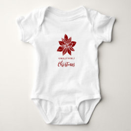 Red Poinsettia Family jul T Shirt