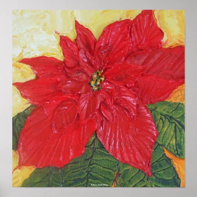 Red Poinsettia Fine Art Poster (Framsidan)