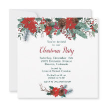 Red Poinsettia Gräns Bouquet jul Party