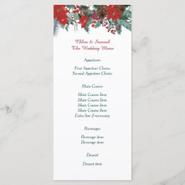 Red Poinsettia Gräns Bouquet Menu Meny