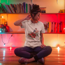 Red Poinsettia Gräs Cone Bird God jul