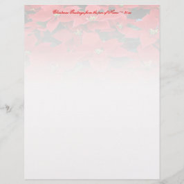 Red Poinsettia Helgdag Brevhuvud