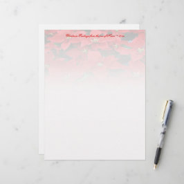 Red Poinsettia Helgdag Brevhuvud