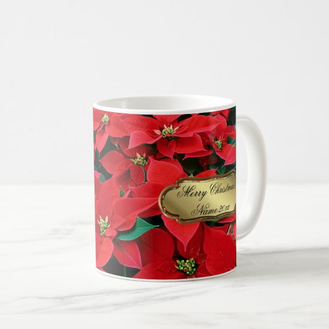 Red Poinsettia Helgdag Kaffemugg (Framsida höger)
