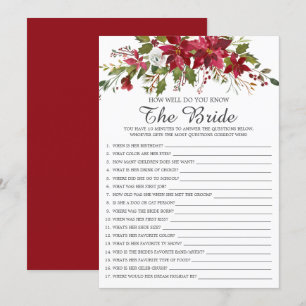 Red Poinsettia... hur bra vet du att Bride Game? Inbjudningar