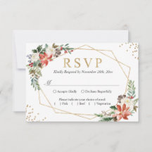 Red Poinsettia Ivory Blommigt Geometric Guld Bröll