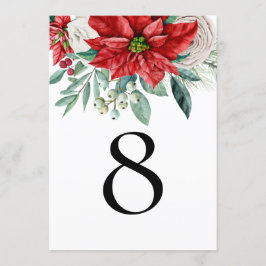 Red Poinsettia jul-Bordsnumret Bröllop