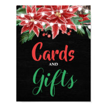 Red Poinsettia jul Chalkboard Bröllop