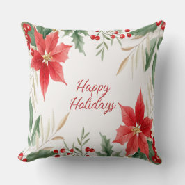 Red Poinsettia jul Helgdag Dekorativ kudde
