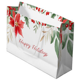 Red Poinsettia jul Helgdag Gift Bag