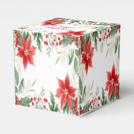 Red Poinsettia jul - Helgdag Gift Box Presentaskar