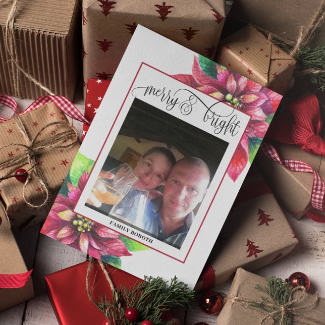 Red Poinsettia jul-Helgdag vykort (Skapare uppladdad)