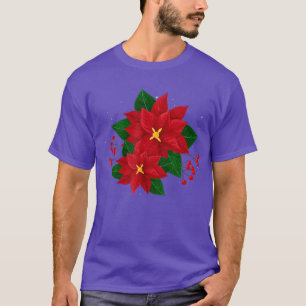 Red Poinsettia jul Julafton Poinsettia Flower P T Shirt