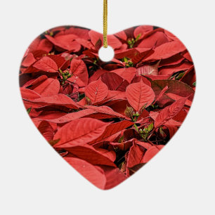 Red Poinsettia jul Julgransprydnad Keramik