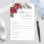 Red Poinsettia jul Möhippa Advice & Wises<br><div class="desc">Elegant Dusty Blue Winter Foliage Advice Card. Anpassa med bruden till namn och duschdatum. Klicka på länken "anpassa ytterligare" för ytterligare anpassning. Kontakta mig om du behöver hjälp.</div>