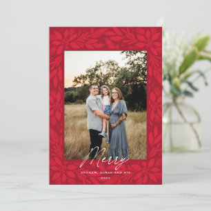 Red Poinsettia - juldesign Julkort
