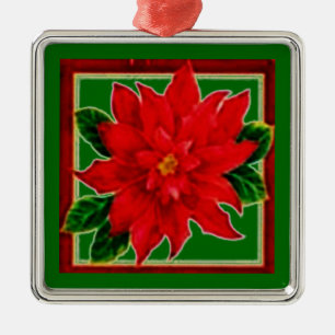 Red Poinsettia Julgransprydnad Metall