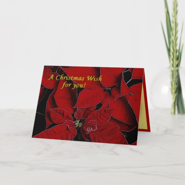 Red Poinsettia Julk för dig Helgkort (Framsida)