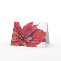 Red Poinsettia-julkort