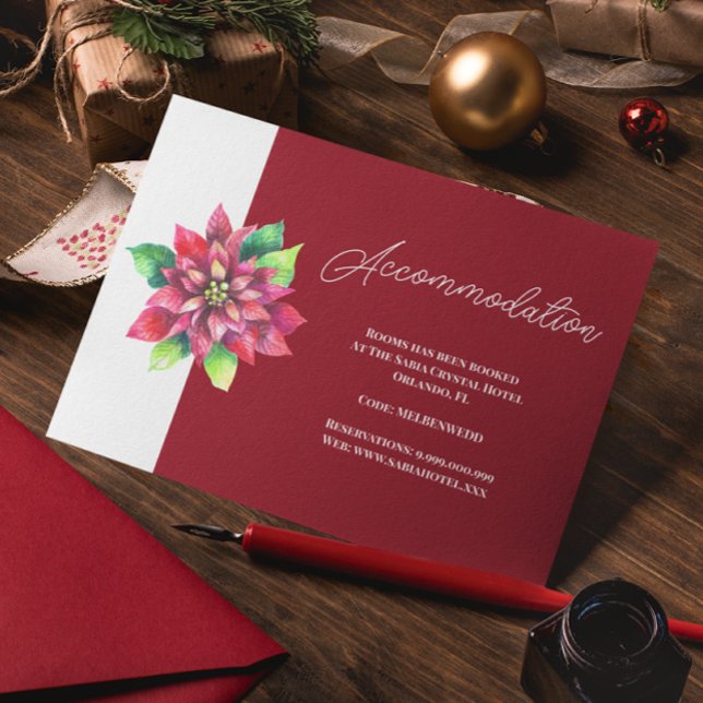 Red Poinsettia-jultomten i Bröllop Tilläggskort (Skapare uppladdad)