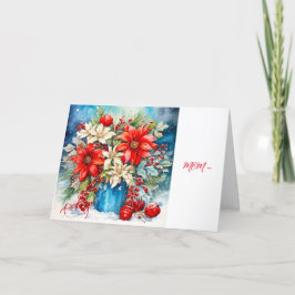 RED POINSETTIA - MAMMA CHRISTMAS-KORT TACK KORT