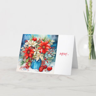 RED POINSETTIA - MAMMA CHRISTMAS-KORT TACK KORT