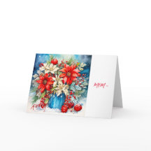 RED POINSETTIA - MAMMA CHRISTMAS-KORT