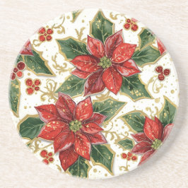 Red Poinsettia och Holly-julvinter Underlägg