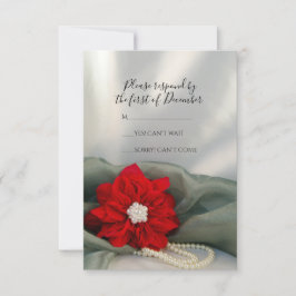 Red Poinsettia Pearls on Grönt Winter Wedding OSA