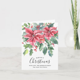 Red Poinsettia Photo (inuti) God jul Kort