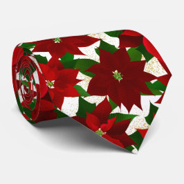 Red Poinsettia White jul Slips