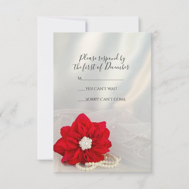 Red Poinsettia White Pearls Winter Wedding OSA (Framsida)