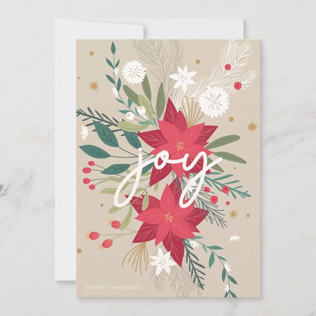 Red Poinsettias Flat Holiday Card Julkort (Skapare uppladdad)
