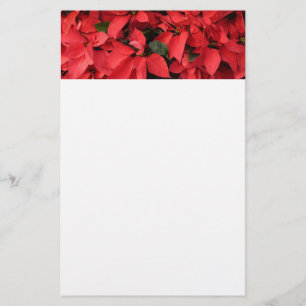 Red Poinsettias II Julens Helgdag Blommigt Brevpapper