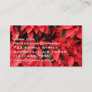Red Poinsettias II Julens Helgdag Blommigt Visitkort