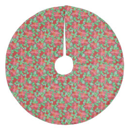 Red Poinsettias jul Blommor Mönster Söt Julgransmatta Fleece