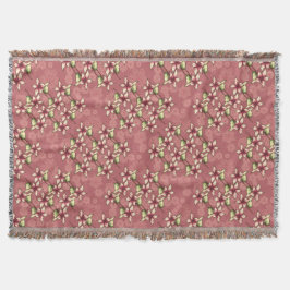 Red Poinsettias och Snöflingor Julvinter Filt