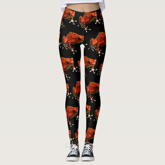 Red Poison Dart Frog Leggings (Framsida)
