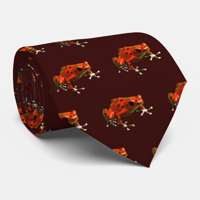 Red Poison Dart Frog Neck Tie Slips (Rullad)