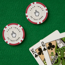 Red Poker Chip - Anpassningsbar Lägg till bild/tex