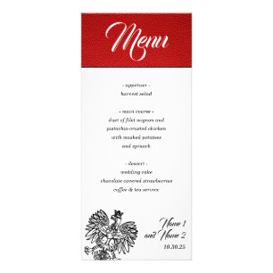 Red Poland Passport Menu Reklamkort