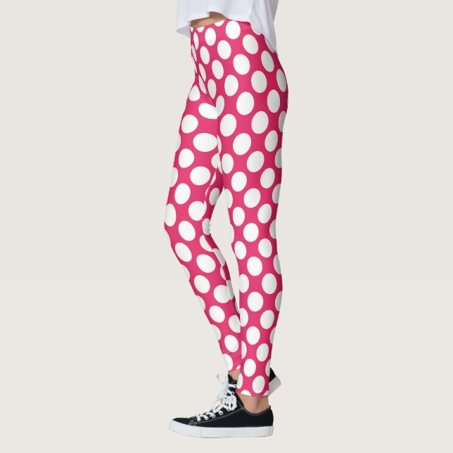 Red Polka Dot Custom – Elegant Fashion Leggings (Vänster)