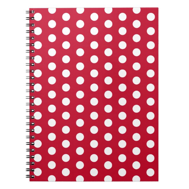 Red Polka Dot Kitchen Recipe - bärbar dator Gift Anteckningsbok (Framsidan)