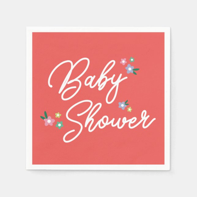 Red Polka Dot Ladybug Flicka Shower Pappersservett (Framsidan)