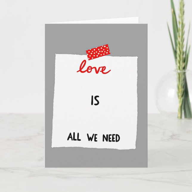 Red Polka Dot Love Note Card Kort (Framsida)