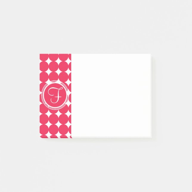 Red Polka Dot Monogram Post-it Block (Framsida)