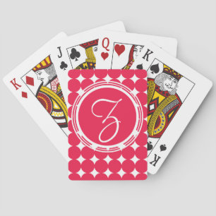 Red Polka Dot Monogram Spelkort