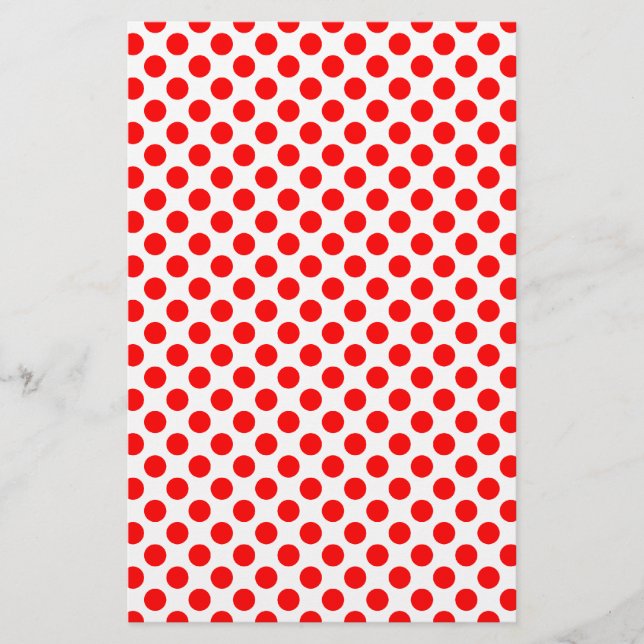 Red Polka Dot Mönster Brevpapper (Framsida)