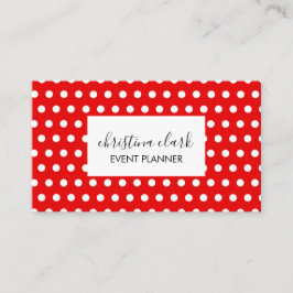 Red Polka Dot Mönster Roligt Anpassningsbar Person Visitkort