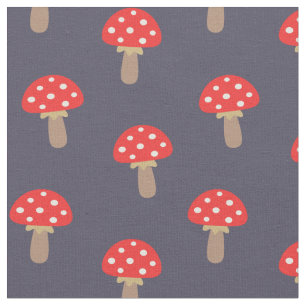 Red Polka Dot Mushrum Mönster Tyg